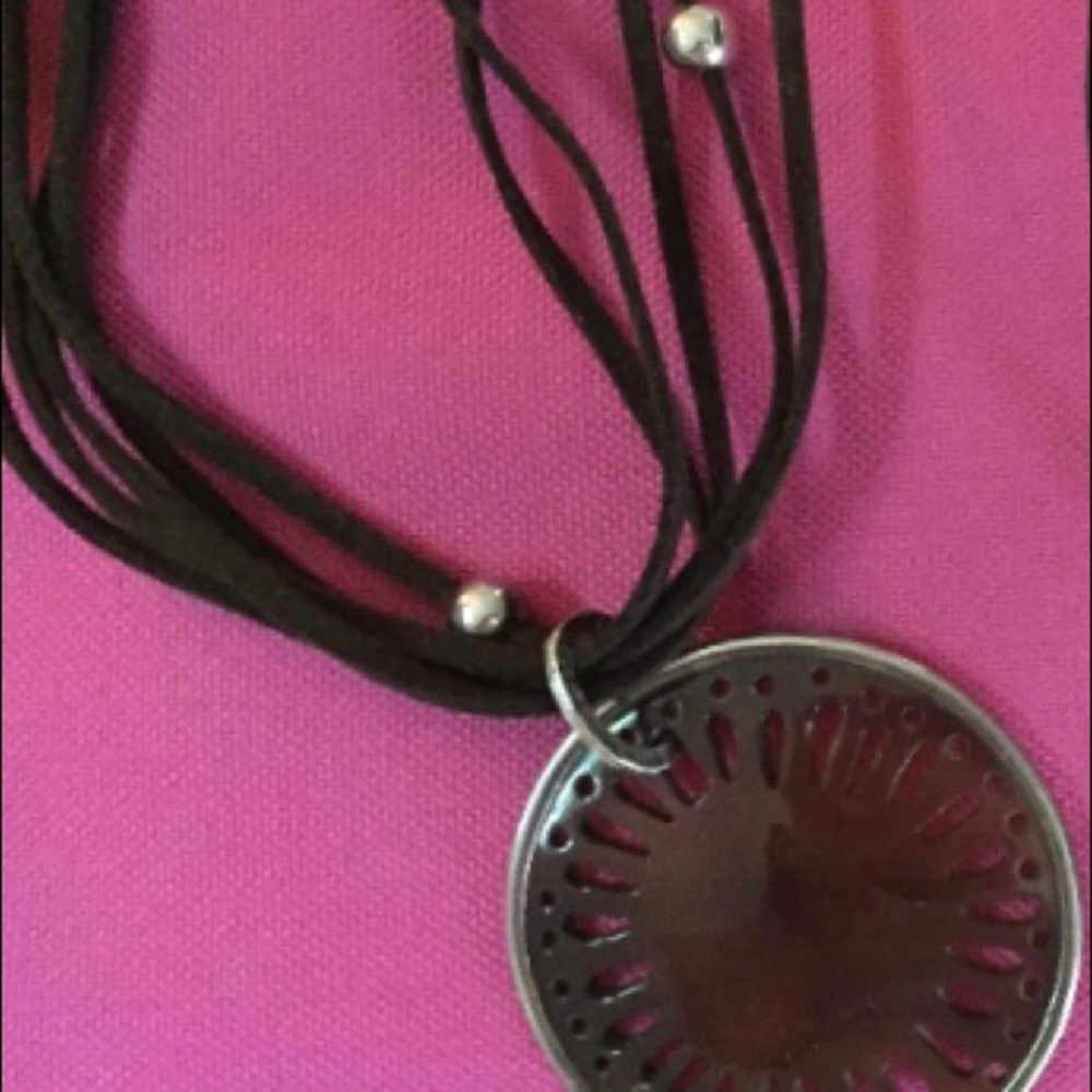 Silpada Leather disk necklace
